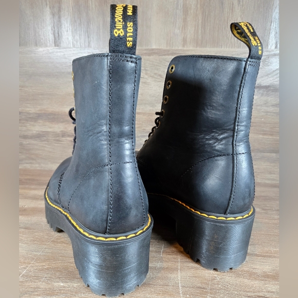 Dr. Martens Shriver Hi Gum Lug Platform Wyoming Black Leather Lace Up Sz 6 / 37 - Picture 3 of 14